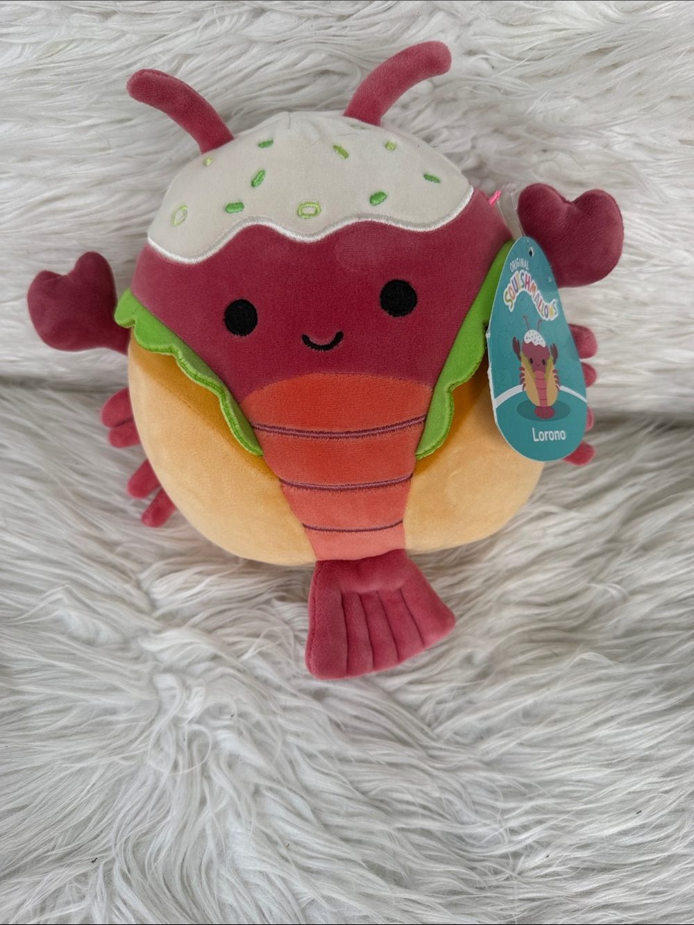 Squishmallows Lorono Plush in Pink, Peach, Green, White